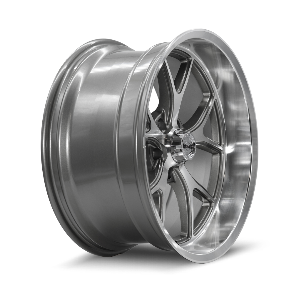 Ridler 661 wheel in Gloss Grey With Diamond Cut Face And Lip — view 4