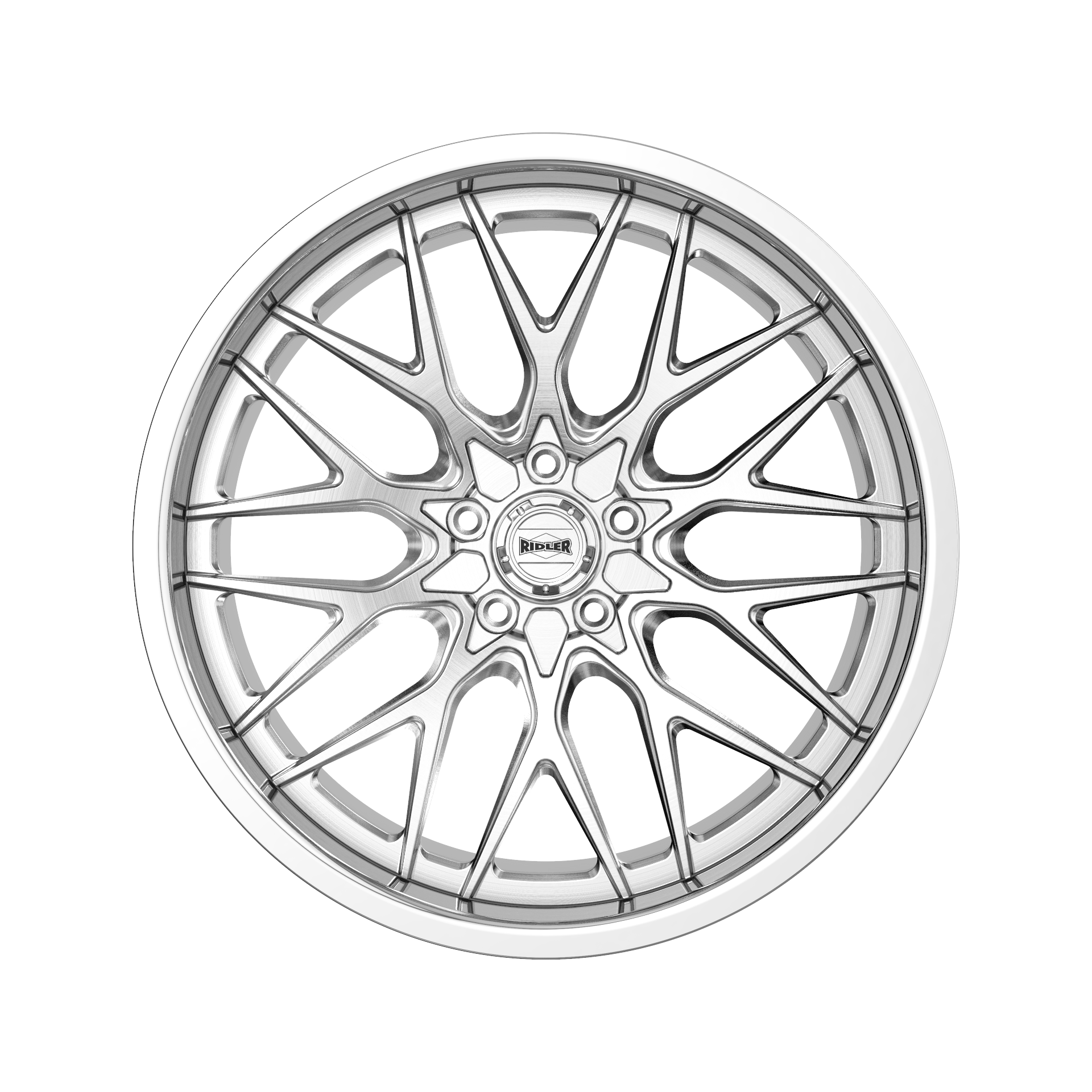 ridler 681 brushed with polished lip 22x9 5-120.65 0mm 83.82mm