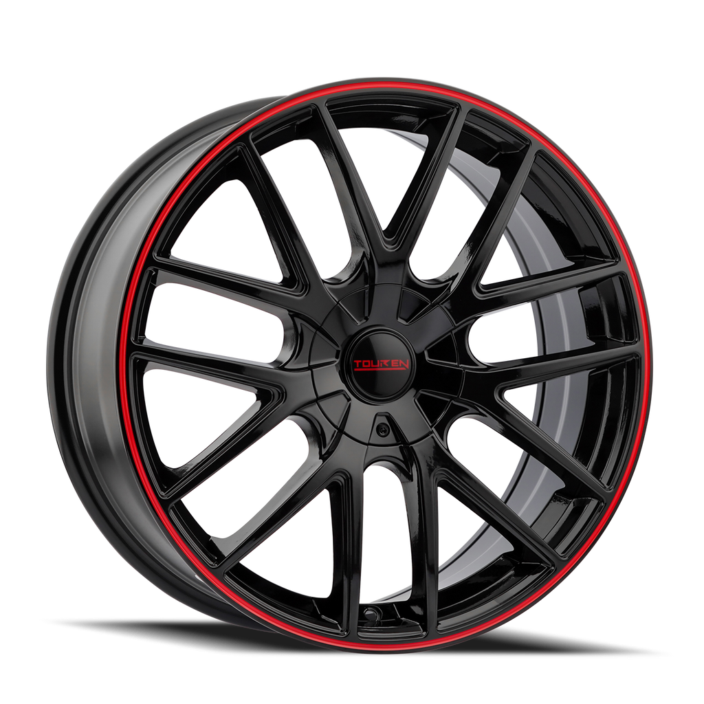 TOUREN TR60 3260 GLOSS BLACK WITH RED RING 16X7 5-110/5-115 42MM 72.62MM