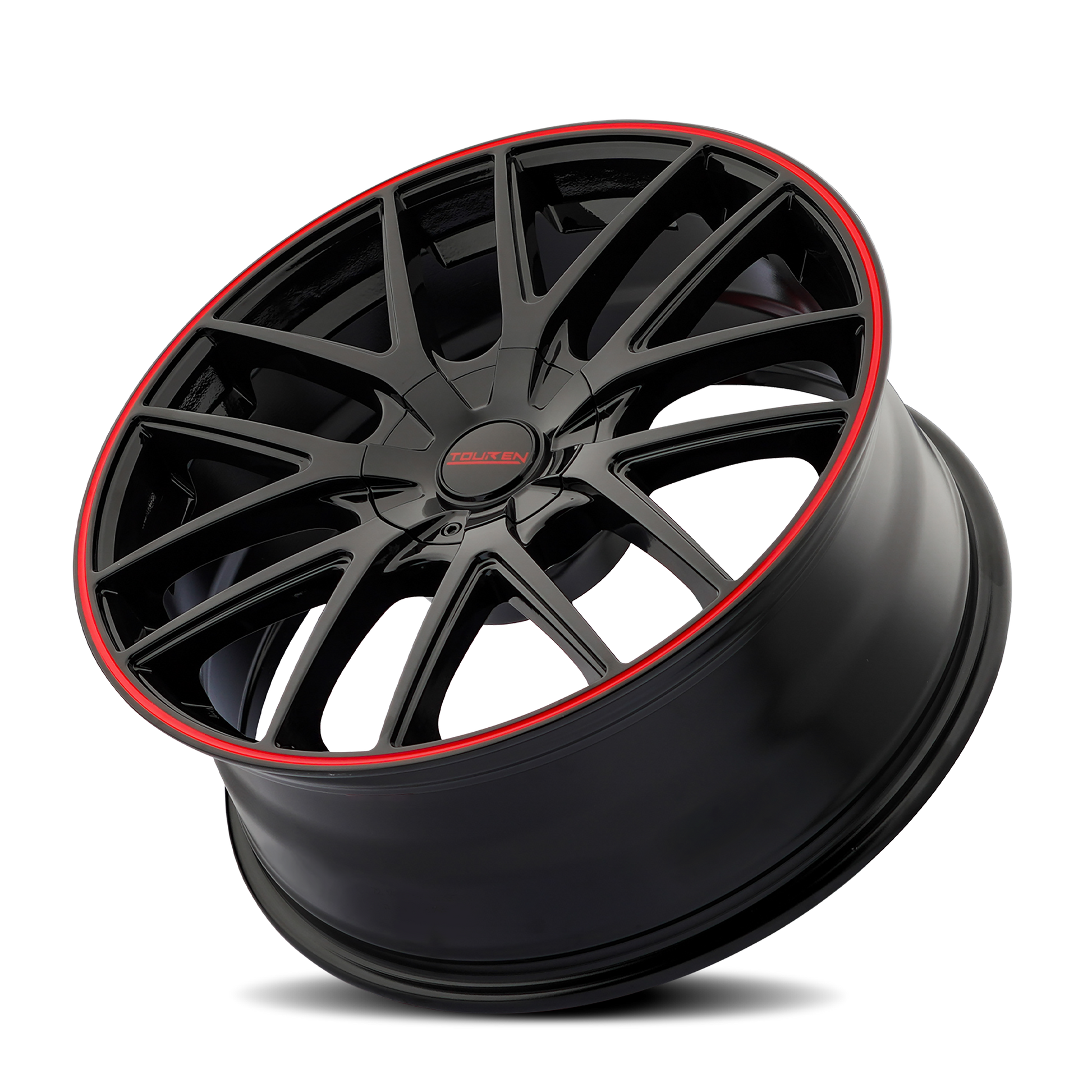 touren tr60 3260 gloss black with red ring 17x7.5 4-100/4-114.3 42mm 67.1mm