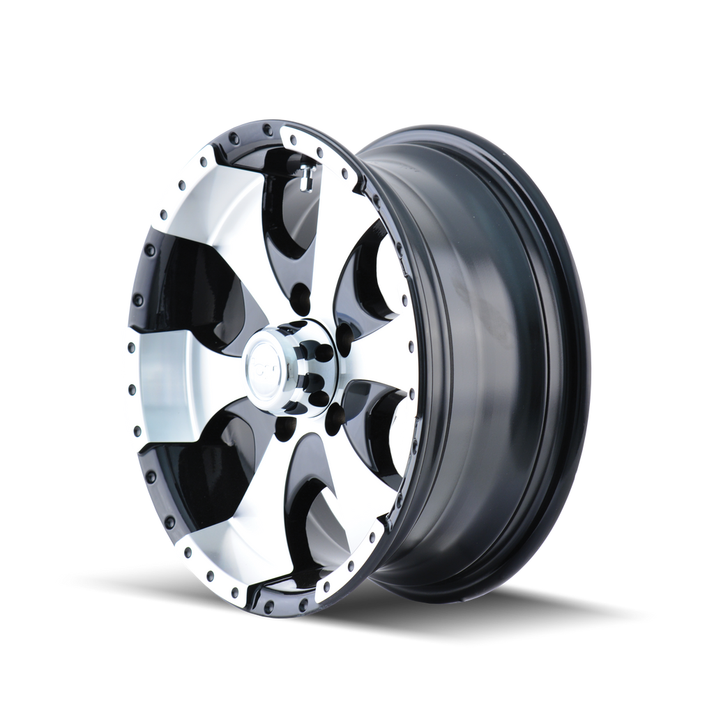 ion trailerwheels 136 gloss black machined 14x6 5-114.3 0mm 83.82mm