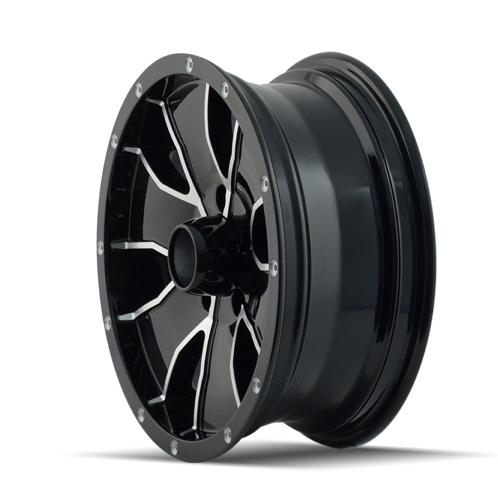 trailer wheels 14 gloss black machined 14x6 5-114.3 0mm 83.82mm