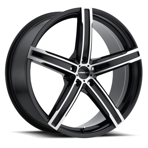 Vision Boost Gloss Black Machined Face - 5-120