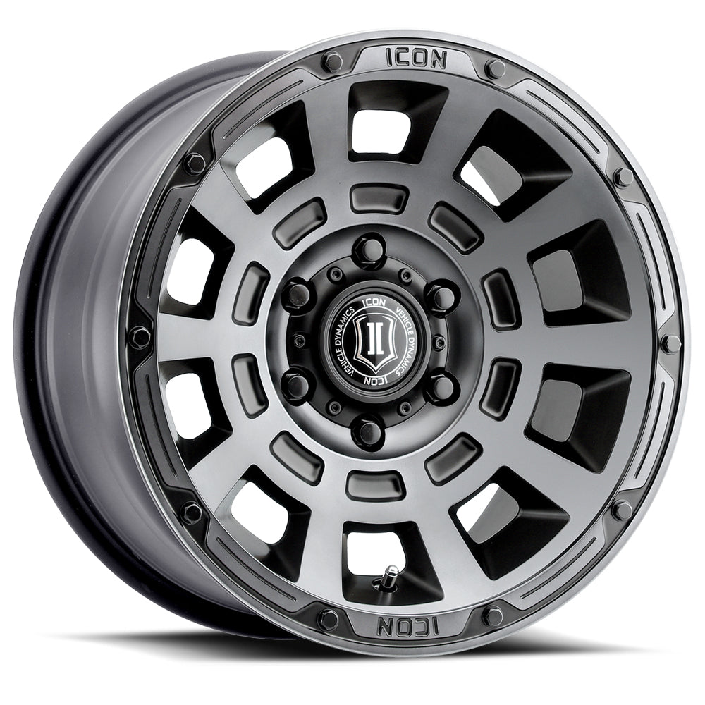 ICON Alloys Thrust 17x8.5 6x120 Smoked Satin Black - 2817859447SSBT