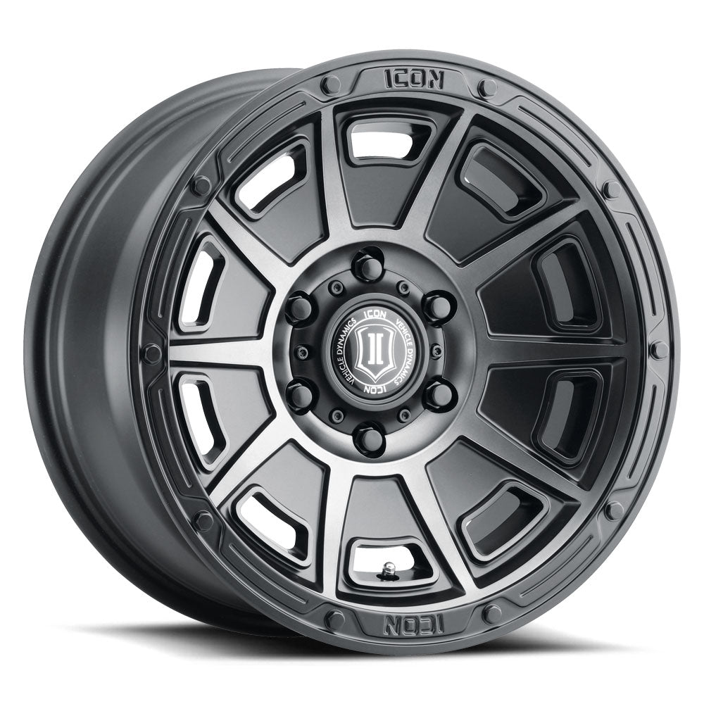 ICON Alloys Victory 17x8.5 5x114.3 Smoked Satin Black - 3017856547SSBT