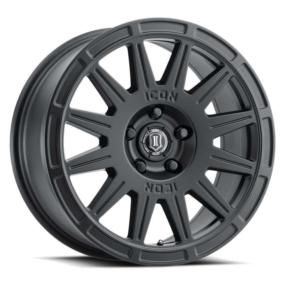 ICON Alloys Ricochet 17x8 5x108 Satin Black - 7017803160SB