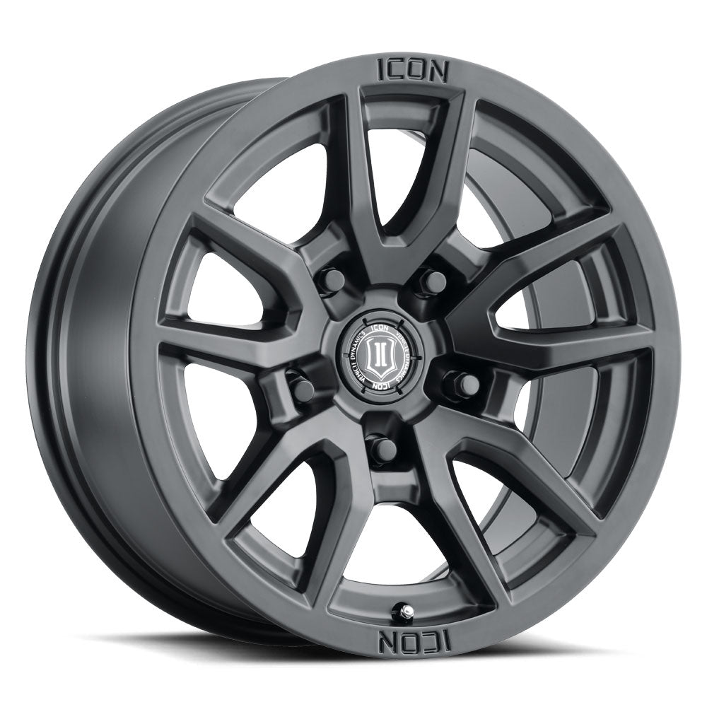 ICON Alloys Vector 5 17x8.5 5x127.0 Satin Black - 2617857345SB