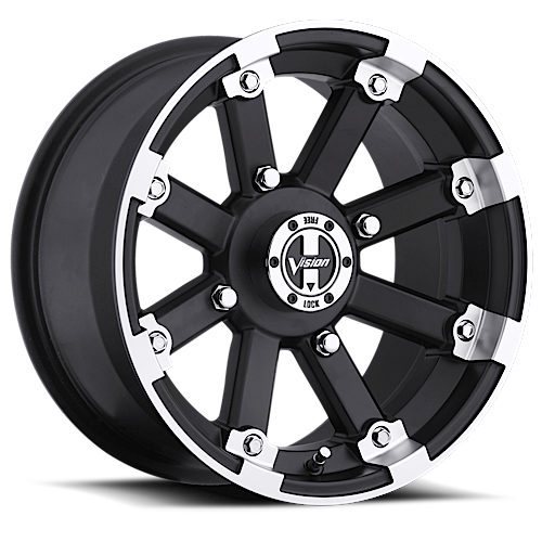 ATV/UTV Lockout Matte Black Machined Lip - 4-100